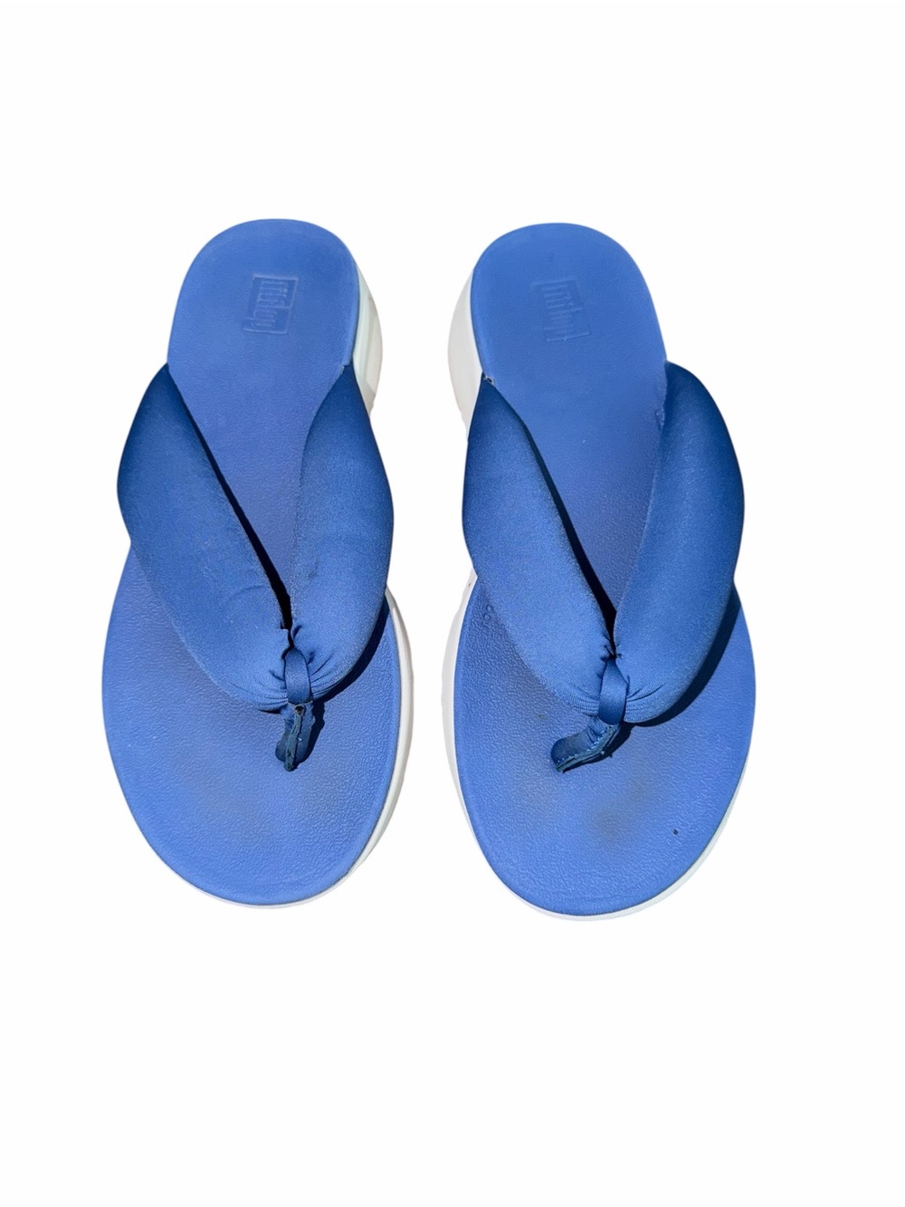 FitFlop iQushion Padded Flip Flops Blue Women’s Sandals BA2-812 Size 6 - Picture 1 of 3